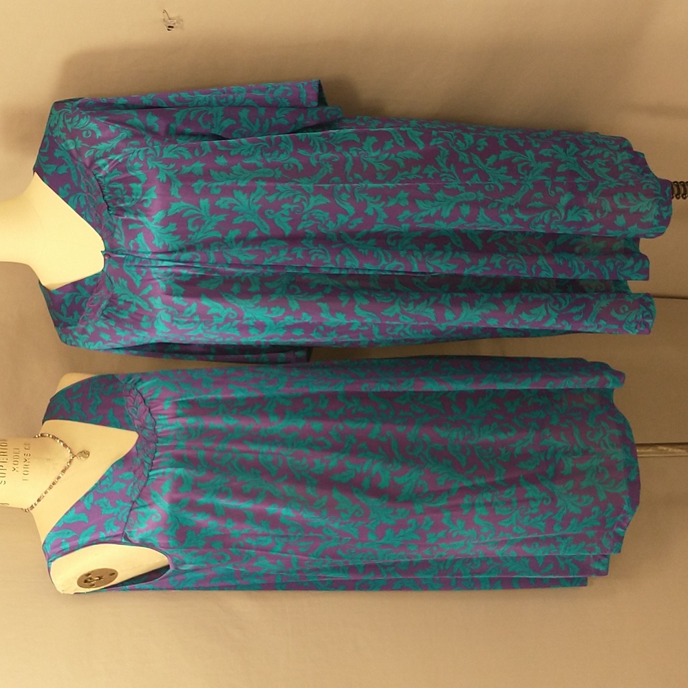 Bright Vintage Nightgown & Robe Vassarette Rich Color USA Made Matching Set